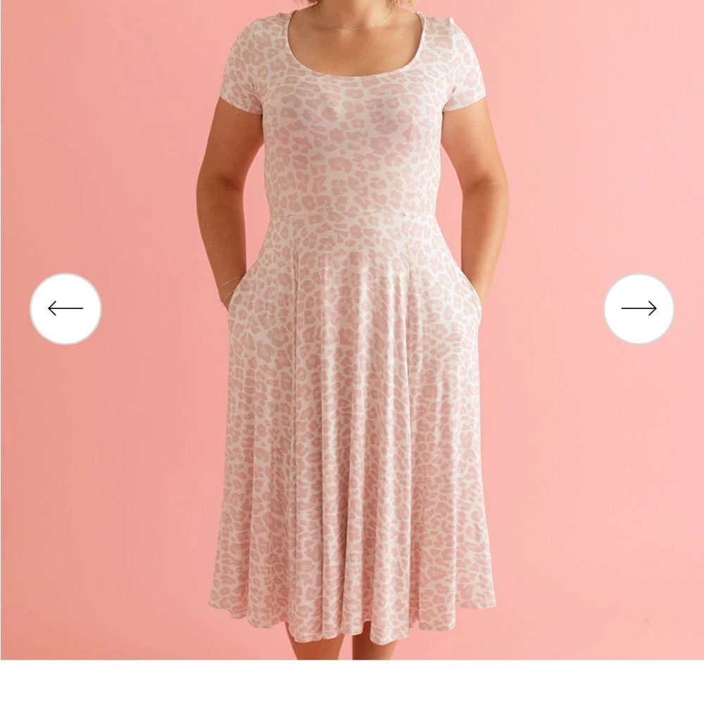 Delaney Pink Leopard Print Dress. New in bag with tags.